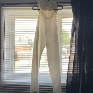 Boohoo extra small white jumpsuit